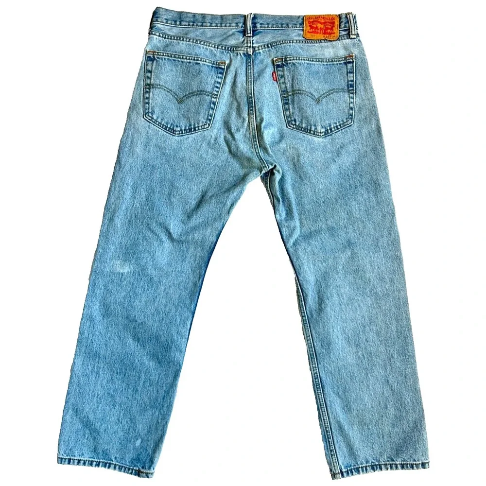 90's Levis 505 Denim Jeans Straight Leg Red Tab Five Pocket Blue Size 36 x 28.5